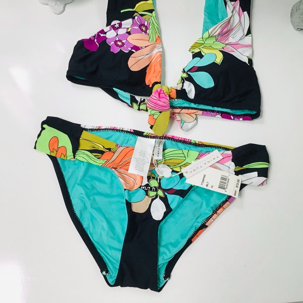 Trina Turk Bouquet Floral Bikini Set Size S NWT!